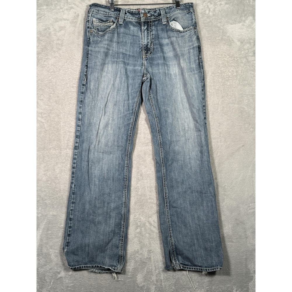 Rock & Roll Denim Jeans Mens 36x32 Blue Double Barrel Relaxed Straight *FLAW